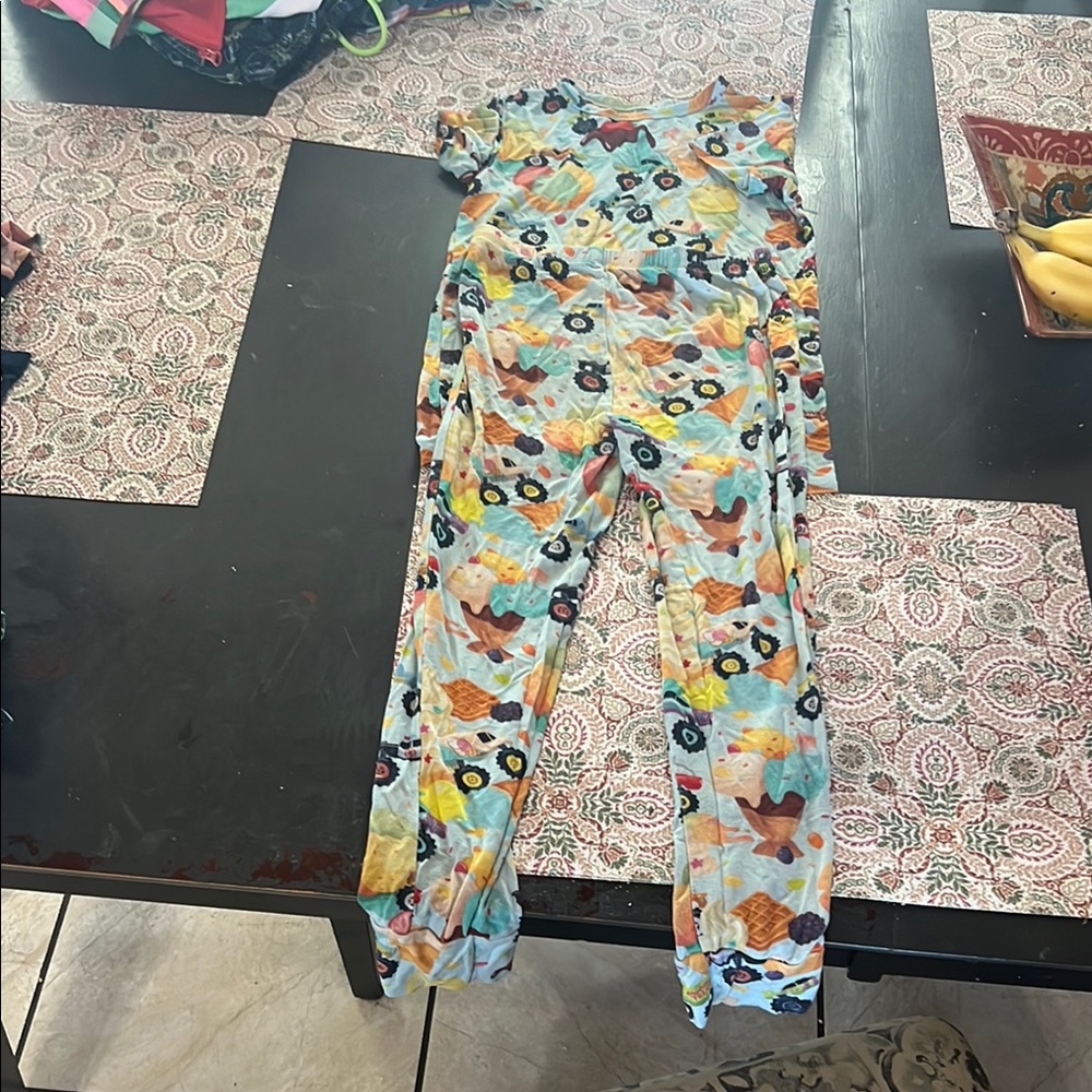 Posh Peanut Colorful ice cream monster truck Print Pajama Set